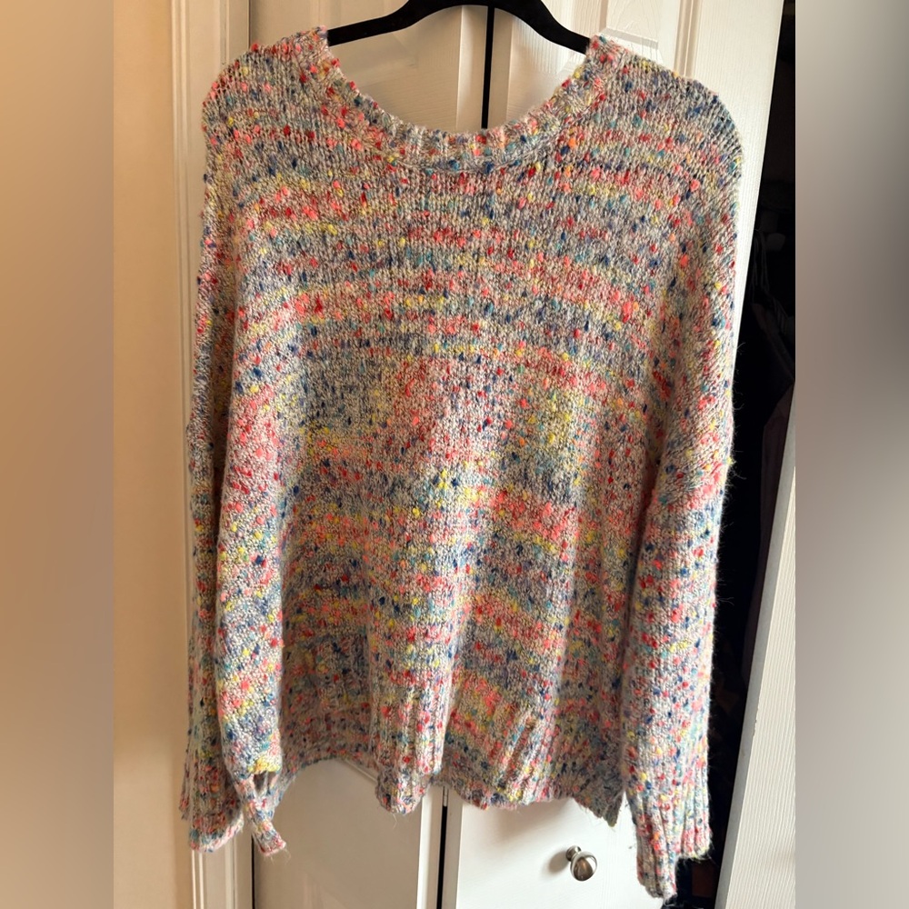 CeCe Multicolor Crew Neck Sweater